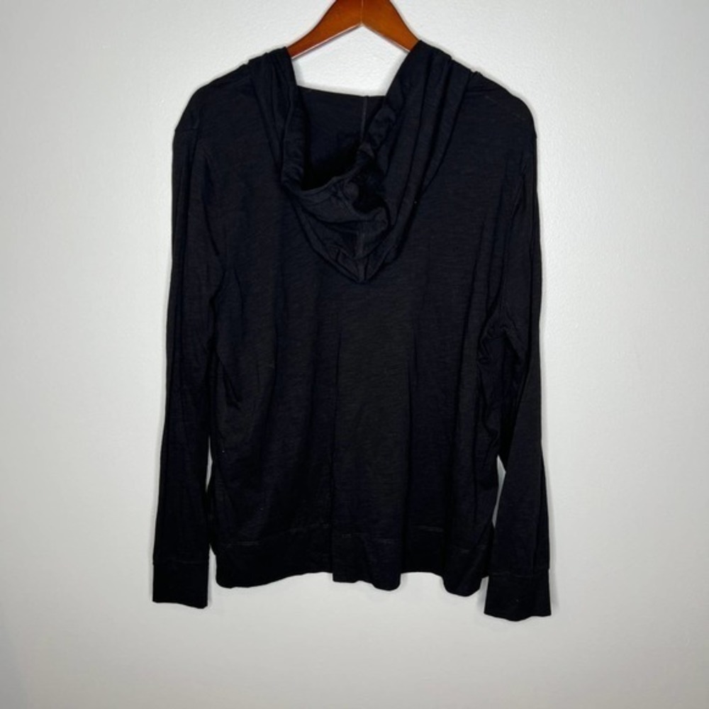 Old navy vintage black pullover hoodie sweatshirt drawstring women large - Picture 6 of 6
